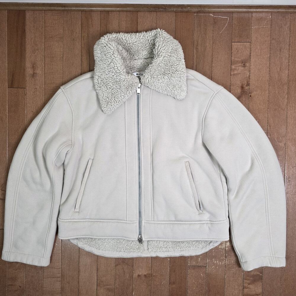 Athleta Westbound Sherpa Jacket Abalone Beige Women's Size Small